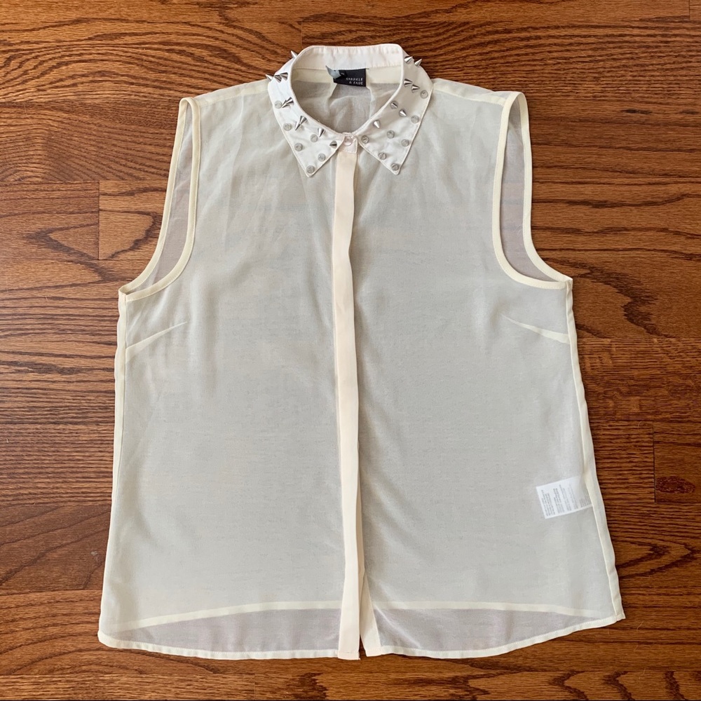 Studded Collar Top